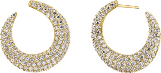 Edblad Wishbone Hoops Sparkle Gold One Size   Gold   ONE SIZE