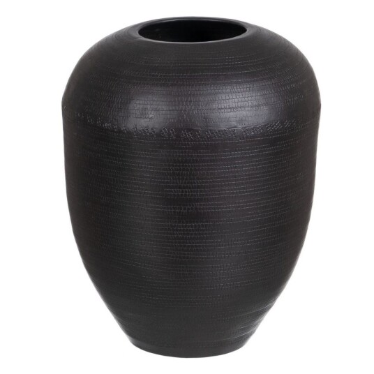Bigbuy Home Vase 25,5 X 25,5 X 33 Cm Svart Aluminium