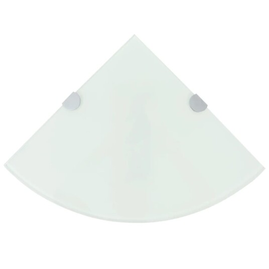 vidaXL Hj?rnehyller 2 stk med kromst?tter glass hvit 25x25 cm
