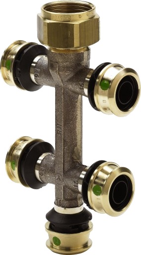 Raxofix-fordeler med kobling 16 mm x 3/4" x 5