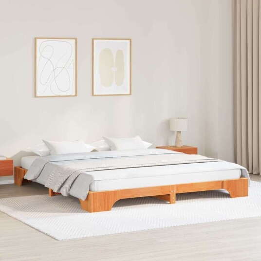 Sengramme Vokset brun Solid furu 180 x 200 cm Sengramme Sengramme Vokset brun Solid furu 180 x 200 cm Sengramme