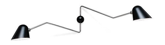 TATO Beghina Dobbelt Vegglampe Matt Sort & Krom TATO Beghina Dobbelt Vegglampe Matt Sort & Krom