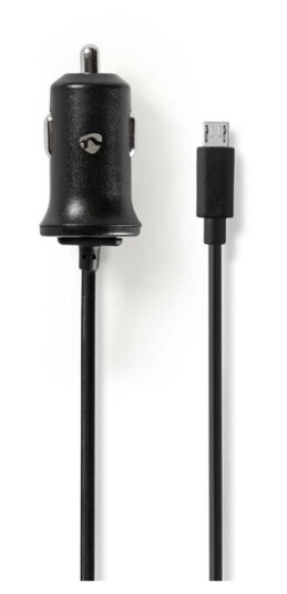 Nedis 12W Micro USB Billader med 2.4 A for Sigarettenneruttak - Svart