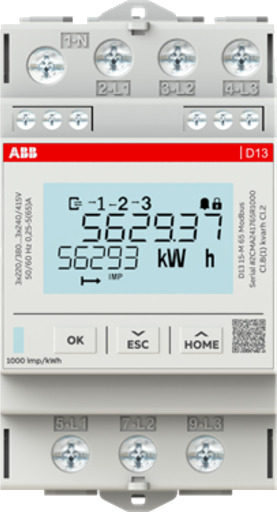 ABB Energimåler 3 fase 65A Modbus MID ABB Energimåler 3 fase 65A Modbus MID