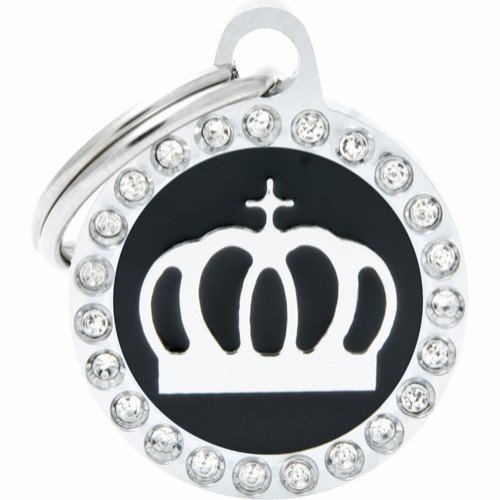 Myfamily Glam Strass Id-Merke Med Krone Sort