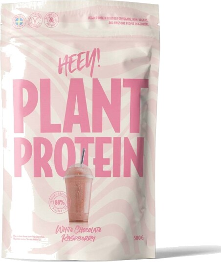 Heey! Veganskt Protein Vit Choklad & Hallon 500 g Heey! Veganskt Protein Vit Choklad & Hallon 500 g