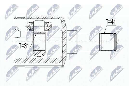Nty Drivknute drivaksel NTY NPW FR 061