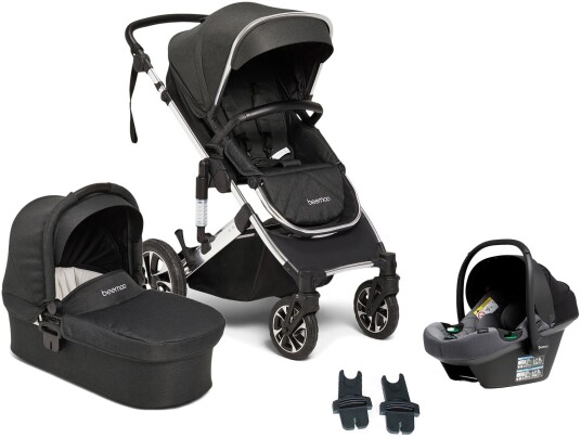 Beemoo Maxi 4 Duovogn Inkl. Beemoo Route i-Size Babybilstol Black Silver/Mineral Grey