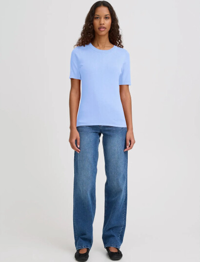 ICHI Ihluls O Neck Ss Blue M ICHI Ihluls O Neck Ss Blue M