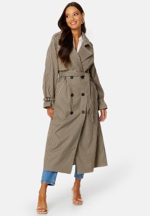 ONLY Chloe DB Trenchcoat Rubber Checks:BLACK L