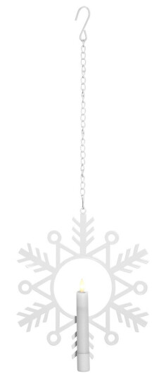 STAR TRADING 063-56 FLAMME SNOW HENGENDE DEKORASJON MED LED-STEARINLYS 063-56
