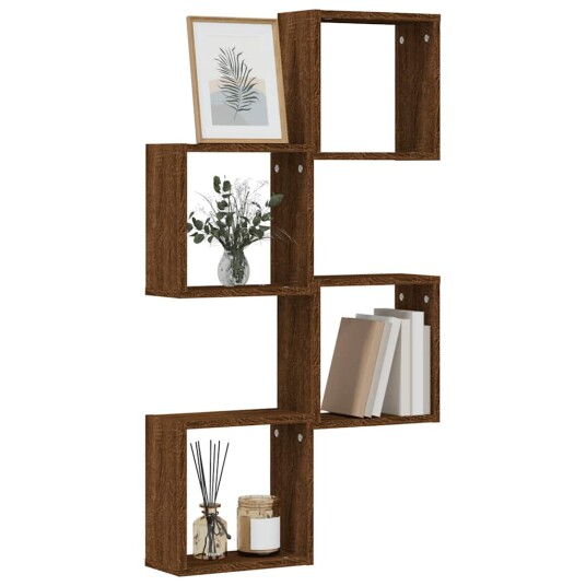  Vegghyller kubeformet 4 stk brun eik 30x15x30 cm 8720286978887