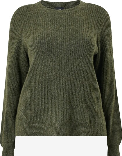 Zizzi Genser Cavista Rib L/S Pullover Grønn