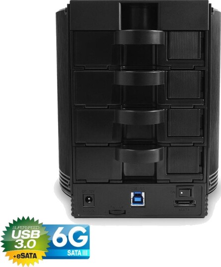 Fantec SQ-35U3e-6G kabinett for 4x 3.5" SATA harddisker USB 3.0 eSATA