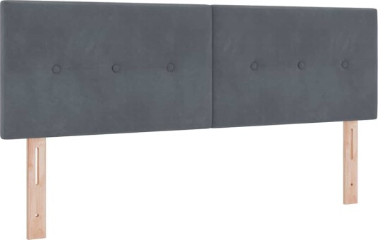  Box Spring Seng med Madrass Mørk Grå 160x200 cm Fløyel