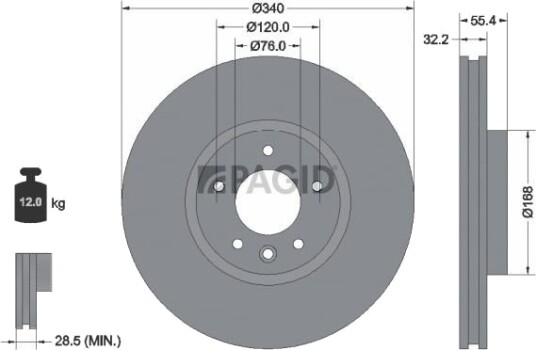 PAGID 55303NHC Bremseskive