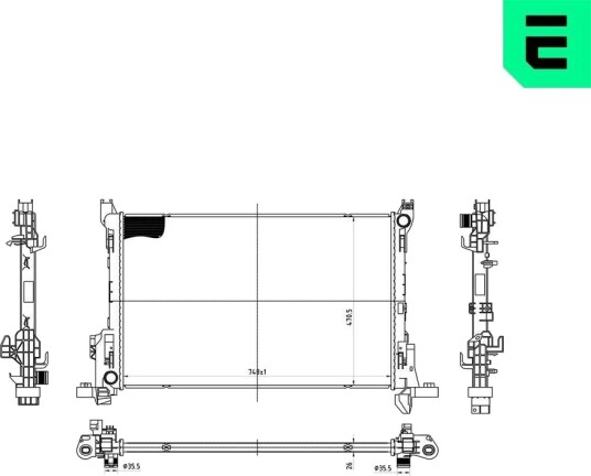 ERA 673002 Radiator motorkjøling ERA 673002 Radiator motorkjøling