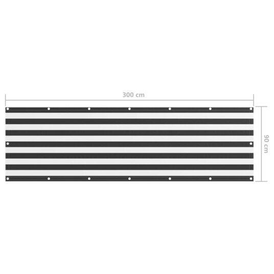 vidaXL Balkongskjerm antrasitt og hvit 90x300 cm oxfordstoff vidaXL Balkongskjerm antrasitt og hvit 90x300 cm oxfordstoff