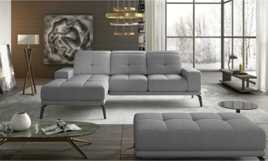 Hjørnesofa Eltap Torrense 265x175x98 cm Grande 81 grå Venstre