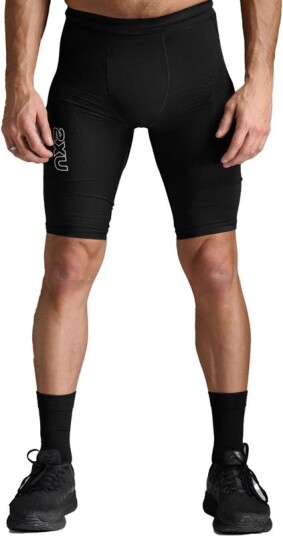 2Xu Light Speed React Compression Shorts M Løpeshorts Black/White Reflective XL