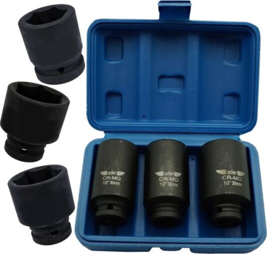 Adler Slagtoppsett AD-3D Lange, 1/2" 3 Deler Adler Slagtoppsett AD-3D Lange, 1/2" 3 Deler