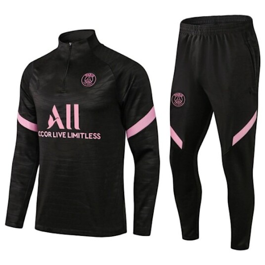 Paris Atletico Madrid Inter Milan Liverpool Marseille Brasil Langarmetsskjorte treningsdrakt for voksne og barn fotballdraktsett svart black S