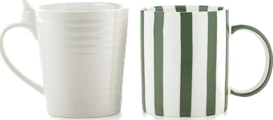 Porsgrunds Porselænsfabrik STRIPEKOPP / NISSEKOPP 35 CL 2 PK GRØNN