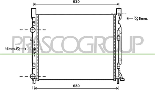 PRASCO ME750R002 Radiator motorkjøling