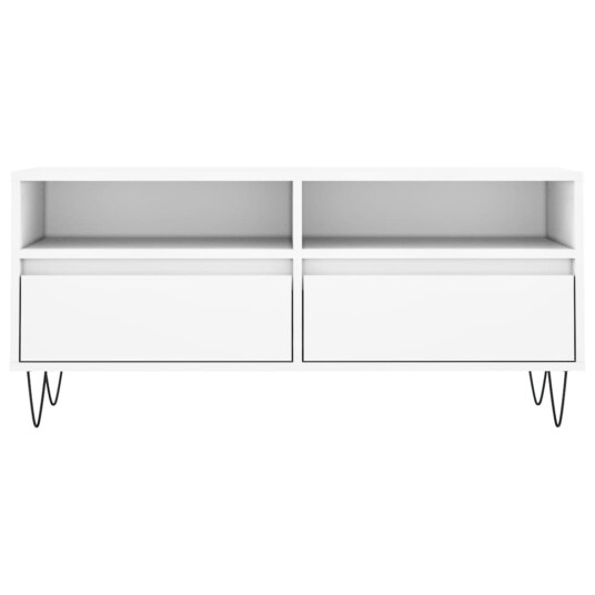 vidaXL TV-benk hvit 100x34,5x44,5 cm konstruert tre
