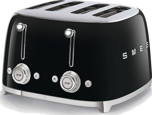 Smeg 50's Style TSF03 Brødrister Svart med 4 Skiver Smeg 50's Style TSF03 Brødrister Svart med 4 Skiver