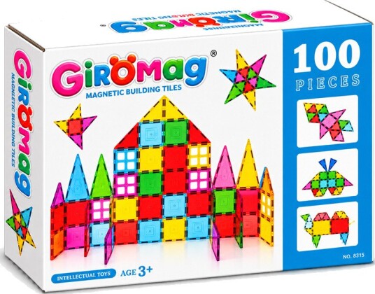 Giromag Magnetisk Byggesett – 100 Deler – Paneler