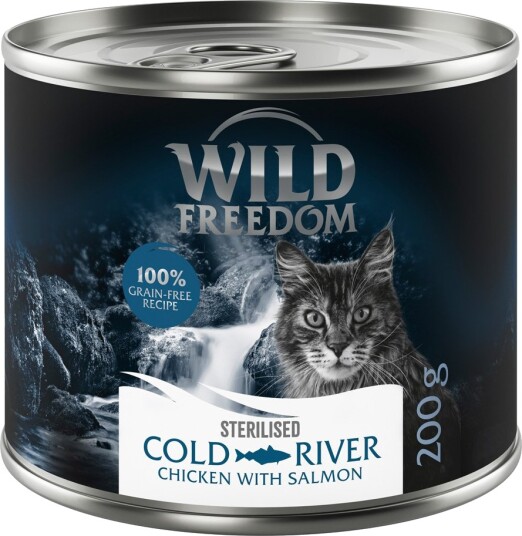 Wild Freedom Våtfôr Adult Sterilised Kornfri Oppskrift Cold River Laks & Kylling 6 X 200 G