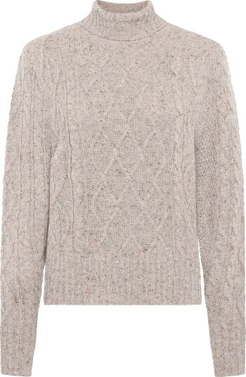 Newhouse - Tweed-genser med høyhals Simone - Beige