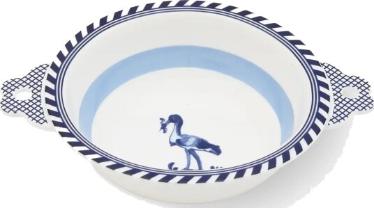 POLSPOTTEN Bowl Bird Patterned Navy Ø17X H6.1CM