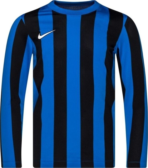 Nike Spillerdrakt Dri FIT Striped Division IV   Blå/Svart/Hvit Langermet Barn størrelse XL: 158 170 cm