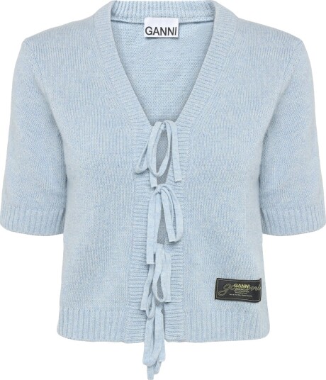 Ganni Blue Future Wool Blend Cardigan Blue S