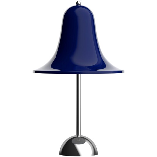 Verpan Pantop Bordlampe Bærbar Ø18 Krom / Night Blue