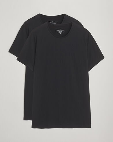 Bread & Boxers 2 Pack Lightweight Cotton T Shirt Black