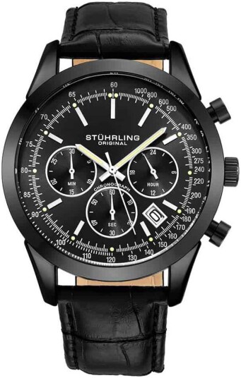 Stührling Original Herreklokke 3975L.3 Rialto Sort/Lær Ø44 mm Stührling Original Herreklokke 3975L.3 Rialto Sort/Lær Ø44 mm