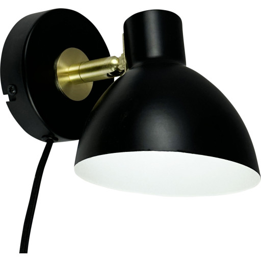 Dyberg Larsen Lilje Vegglampe Sort/ Messing