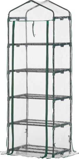 Transparent foliedrivhus med 5 hyller 69x49x193 cm