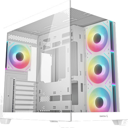 DeepCool CG530 4F Mid Tower Kabinett Hvit med ARGB Vifter DeepCool CG530 4F Mid Tower Kabinett Hvit med ARGB Vifter
