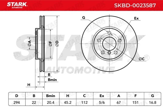 STARK SKBD 0023587 Bremseskive STARK SKBD 0023587 Bremseskive