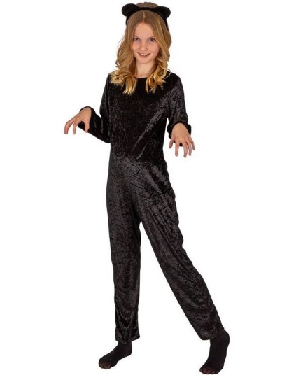 Svart Katt Jumpsuit Kostyme til Barn 3 4 ÅR Svart Katt Jumpsuit Kostyme til Barn 3 4 ÅR