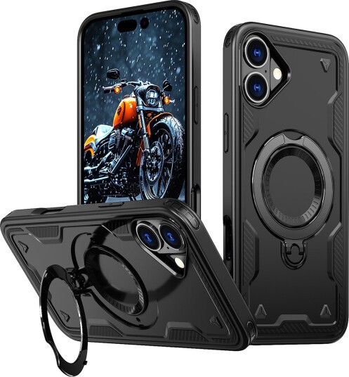 Hurtel Hybrid Armor Trendy-etui med MagSafe for iPhone 16 Plus Svart