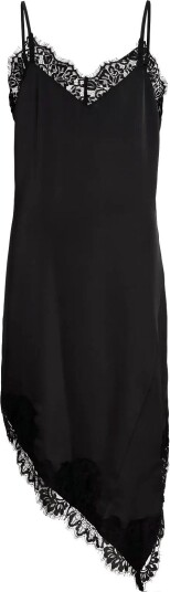 JJXX Kids Jxvima Satin Sl Lace Mix Dress Wvn Grl - BLACK - 140