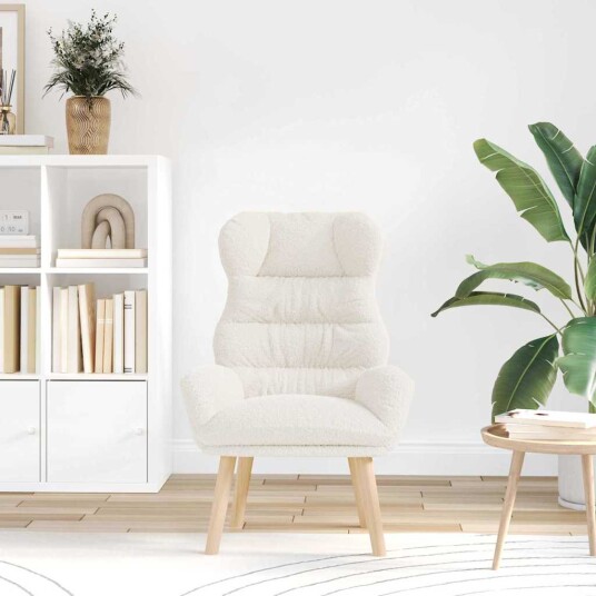 Avslappende stol Krem 69 x 74 x 93 cm stoff Avslappende stol Krem 69 x 74 x 93 cm stoff