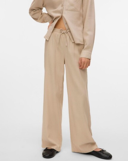 Vero Moda Girl Vmjesmilo Hw Wide Pants Wvn Ga Girl - Cream - 158