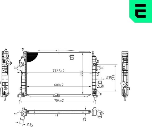 ERA 673196 Radiator motorkjøling