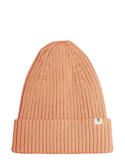 Mini Rodini Knitted Rib Fold Up Hat - Pink - 48/50